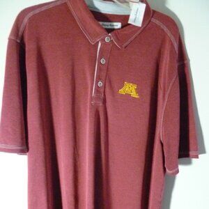 NWT Men's Tommy Bahama Maroon Minnesota Golden Gophers Paradiso Cove Polo - 3XL